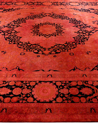 Contemporary Hand-Knotted Overdyed Orange Area Rug 9' 3" x 12' 3"