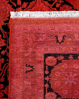 Contemporary Hand-Knotted Overdyed Orange Area Rug 9' 3" x 12' 3"