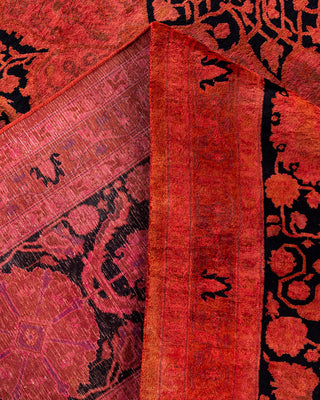 Contemporary Hand-Knotted Overdyed Orange Area Rug 9' 3" x 12' 3"