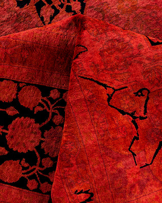 Contemporary Hand-Knotted Overdyed Orange Area Rug 9' 3" x 12' 3"