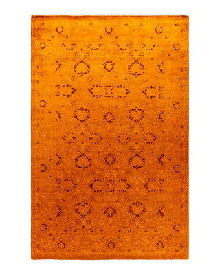 Modern Fine Vibrance Orange Area Rug 6' 1" x 9' 3"