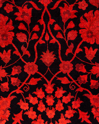 Contemporary Hand-Knotted Overdyed Orange Area Rug 4' 1" x 6' 4"