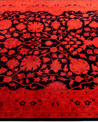 Contemporary Hand-Knotted Overdyed Orange Area Rug 4' 1" x 6' 4"