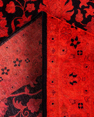 Contemporary Hand-Knotted Overdyed Orange Area Rug 4' 1" x 6' 4"