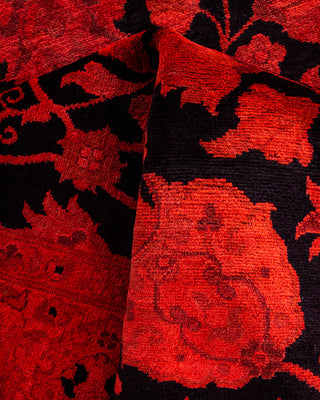 Contemporary Hand-Knotted Overdyed Orange Area Rug 4' 1" x 6' 4"