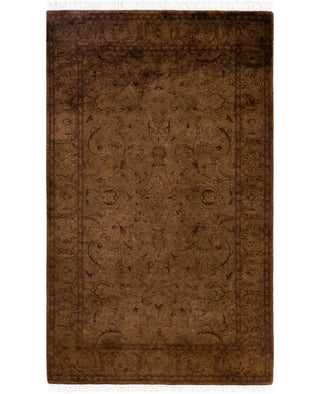 Contemporary Overdyed Wool Hand Knotted Brown Area Rug 3' 2" x 5' 3"