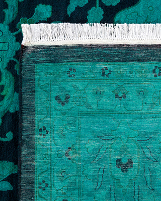 Contemporary Hand-Knotted Overdyed Purple Area Rug 9' 2" x 12' 5"