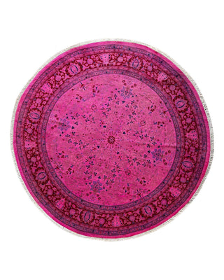 Fine Vibrance, One-of-a-Kind Hand-Knotted Area Rug - Pink, 5' 1" x 5' 1" - Solo Rugs