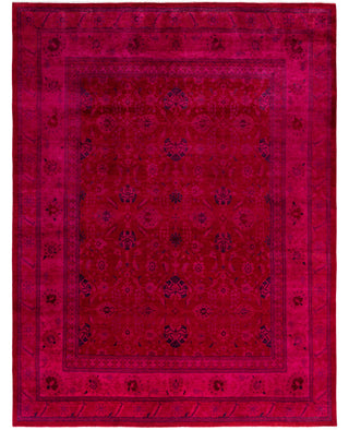 Contemporary Overdyed Wool Hand Knotted Pink Area Rug 8' 0" x 10' 5"