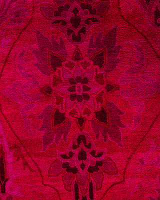Contemporary Hand-Knotted Overdyed Pink Area Rug 10' 3" x 14' 0"