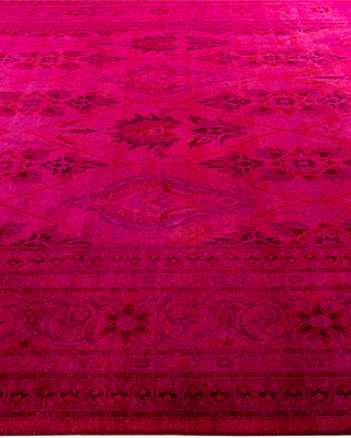 Contemporary Hand-Knotted Overdyed Pink Area Rug 10' 3" x 14' 0"