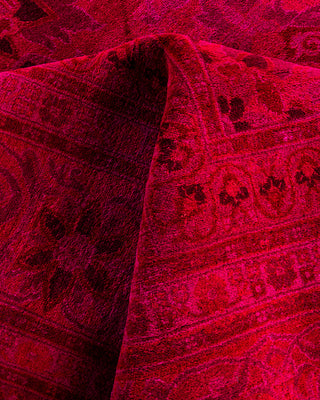 Contemporary Hand-Knotted Overdyed Pink Area Rug 10' 3" x 14' 0"