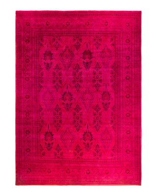 Contemporary Overyed Wool Hand Knotted Pink Area Rug 10' 3" x 14' 0"