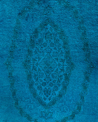 Contemporary Hand-Knotted Overdyed Blue Area Rug 3' 2" x 5' 1"
