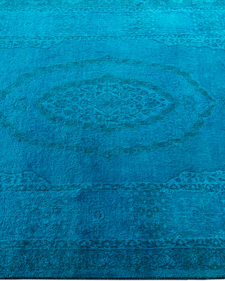 Contemporary Hand-Knotted Overdyed Blue Area Rug 3' 2" x 5' 1"