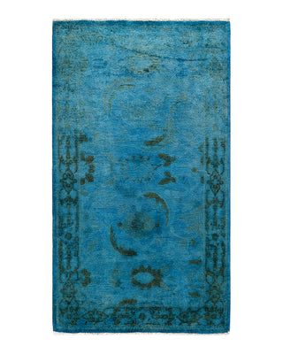 Modern Fine Vibrance Blue Area Rug 3' 2" x 5' 6"