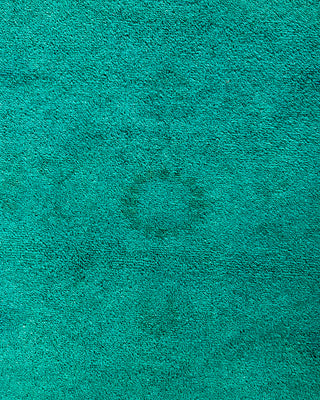 Contemporary Hand-Knotted Overdyed Green Area Rug 9' 3" x 12' 1"