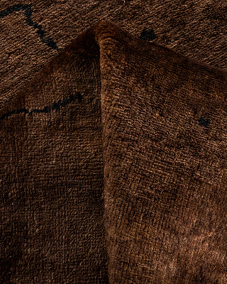 Contemporary Hand Knotted  Brown Area Rug 3' 1" x 4' 10"