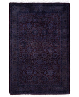 Contemporary Overdyed Wool Hand Knotted Red Area Rug 4' 1" x 6' 3"