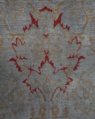 Contemporary Hand Knotted  Gray Area Rug 9' 1" x 12' 7"