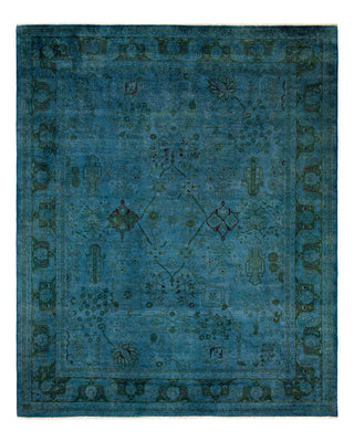 Vibrance, One-of-a-Kind Hand-Knotted Area Rug - Blue, 7' 10" x 9' 10" - Solo Rugs