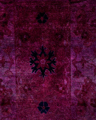 Contemporary Hand-Knotted Overdyed Pink Area Rug 8' 10" x 12' 3"