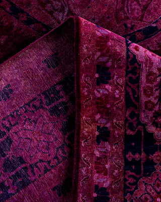 Contemporary Hand-Knotted Overdyed Pink Area Rug 8' 10" x 12' 3"