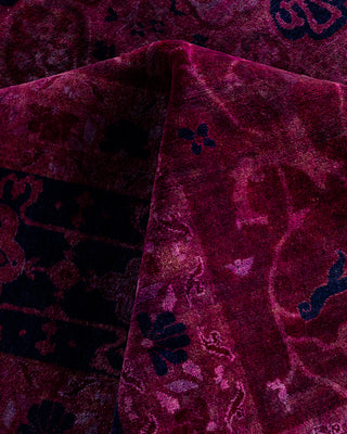 Contemporary Hand-Knotted Overdyed Pink Area Rug 8' 10" x 12' 3"