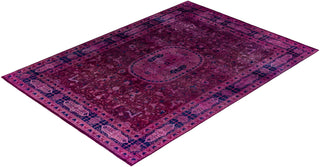 Contemporary Hand-Knotted Overdyed Pink Area Rug 8' 10" x 12' 3"