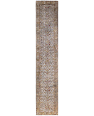 Contemporary Overdyed Wool Hand Knotted Gray Runner 3' 0" x 16' 3"