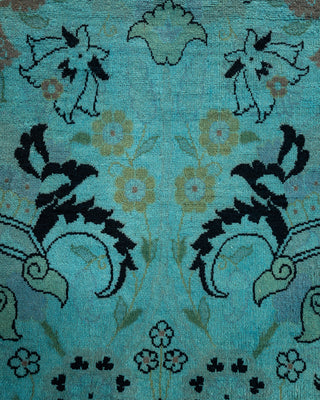 Contemporary Hand Knotted Overdyed Blue Area Rug 9' 0" x 12' 0"