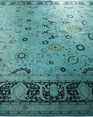 Contemporary Hand Knotted Overdyed Blue Area Rug 9' 0" x 12' 0"