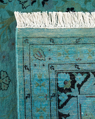 Contemporary Hand Knotted Overdyed Blue Area Rug 9' 0" x 12' 0"