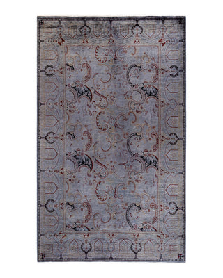 Contemporary Fine Vibrance Black Wool Area Rug 6' 2" x 10' 1"