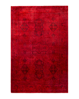 Modern Fine Vibrance Red Area Rug 4' 1" x 6' 2"