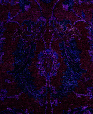 Contemporary Overdyed Wool Hand Knotted Purple Area Rug 3' 1" x 5' 2"