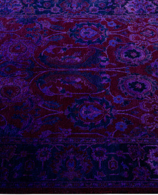 Contemporary Overdyed Wool Hand Knotted Purple Area Rug 3' 1" x 5' 2"