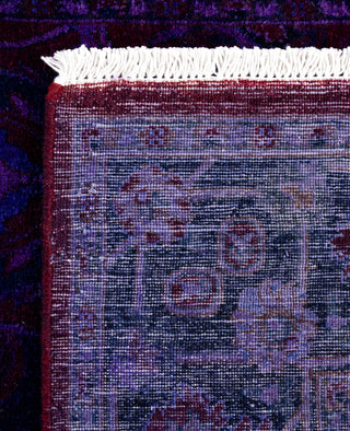 Contemporary Overdyed Wool Hand Knotted Purple Area Rug 3' 1" x 5' 2"