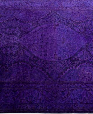 Contemporary Overdyed Wool Hand Knotted Purple Area Rug 3' 1" x 5' 2"