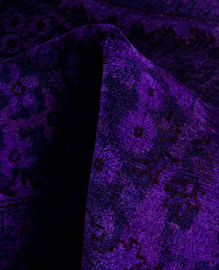 Contemporary Overdyed Wool Hand Knotted Purple Area Rug 3' 1" x 5' 2"