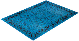 Modern Overdyed Hand Knotted Wool Blue Area Rug 10' 1" x 14' 2"