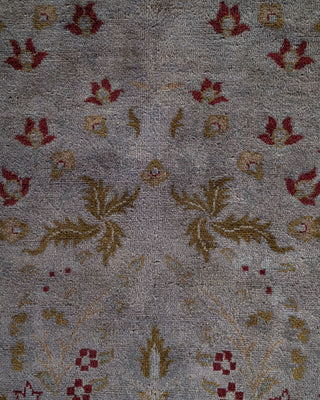 Contemporary Hand-Knotted Overdyed Gray Area Rug 9' 2" x 12' 5"