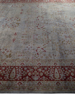 Contemporary Hand-Knotted Overdyed Gray Area Rug 9' 2" x 12' 5"