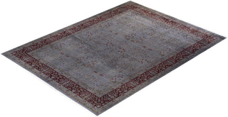 Contemporary Hand-Knotted Overdyed Gray Area Rug 9' 2" x 12' 5"