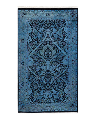 Modern Fine Vibrance Blue Area Rug 3' 2" x 5' 5"