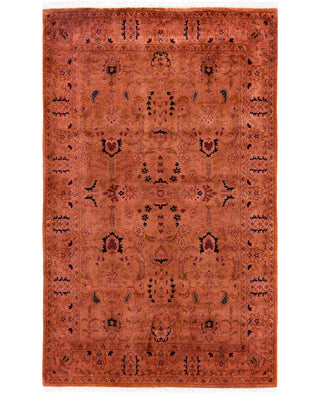 Contemporary Overdyed Wool Hand Knotted Brown Area Rug 4' 2" x 6' 5"
