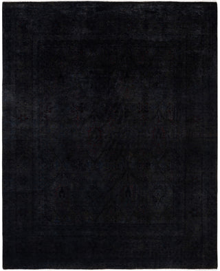 Contemporary Overdyed Wool Hand Knotted Black Area Rug 8' 3" x 9' 10"