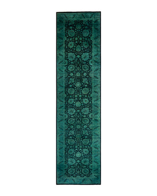 Contemporary Fine Vibrance Black Wool Area Rug 3' 0" x 12' 6"