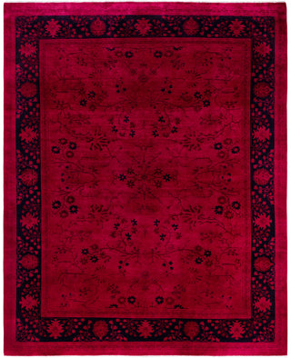Contemporary Overdyed Wool Hand Knotted Pink Area Rug 8' 2" x 9' 10"