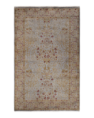 Contemporary Fine Vibrance Gray Wool Area Rug 4' 0" x 6' 4"